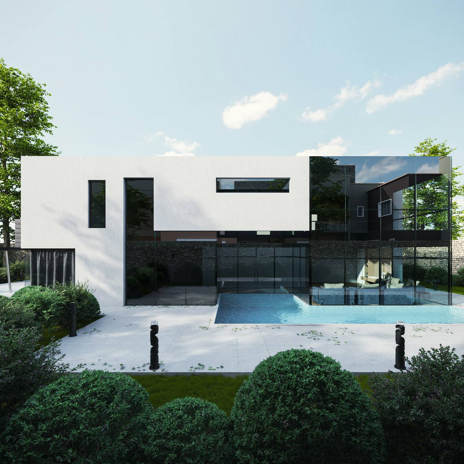 Finished modern premium home, clean rendered façade, completed by FORMWORK & Co.