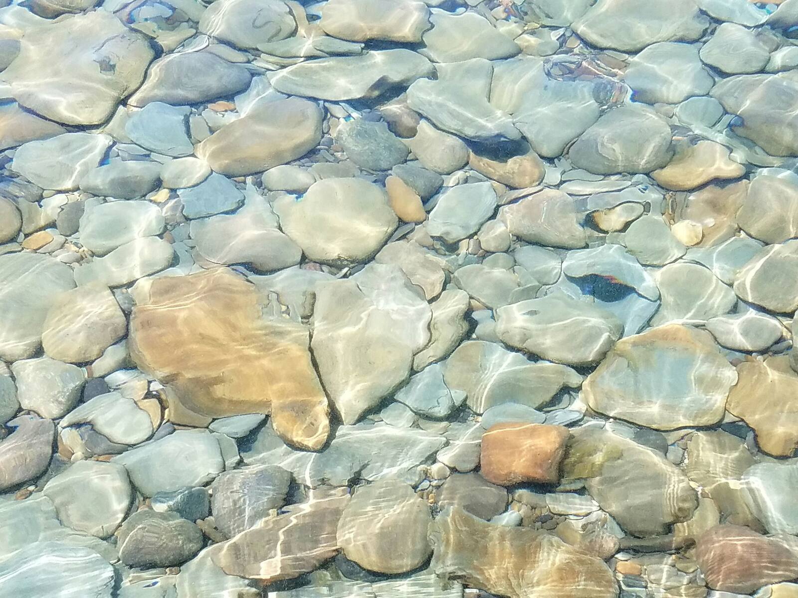 Clear water over pebbles